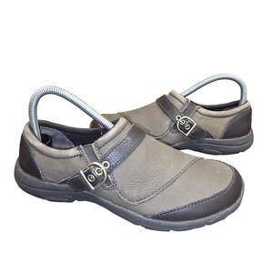Merrell Shoes Womens‎ Size 7.5 Brown Leather Slip On Buckle Comfort Walking
